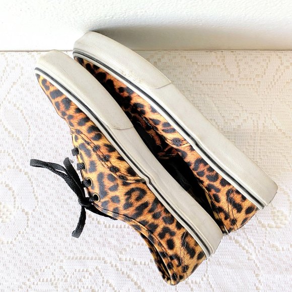 Kids Lace Up VANS | Cheetah Print Shoes | Leopard Print Sneakers | Skate Shoes 3 - Picture 3 of 7